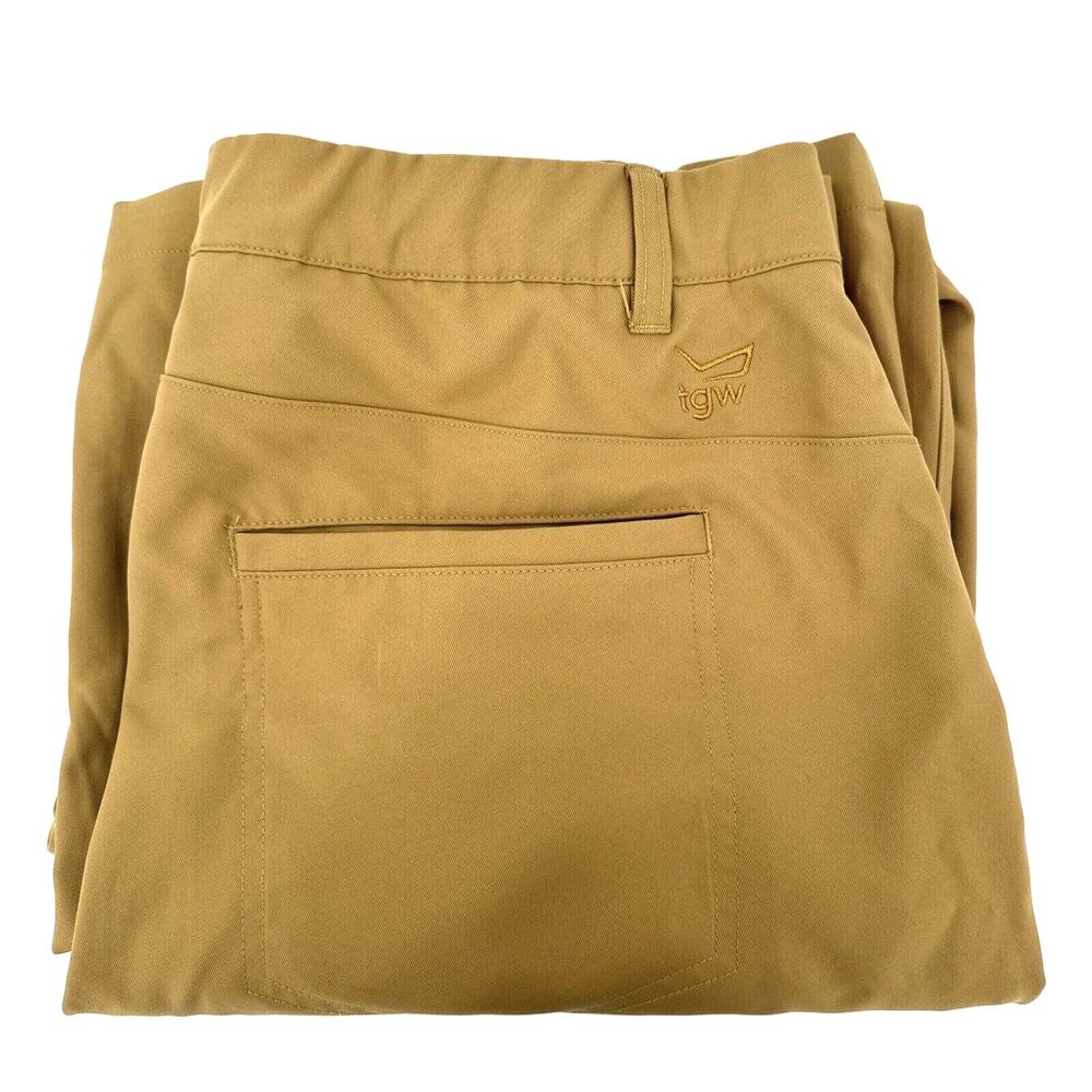 TGW Pants Mens 35x32 (34x32 ACTUAL) Tan The Golf Warehouse No‎ Slip Waistband
